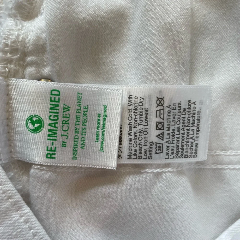 J Crew Long Denim Short in White Jean Size 29